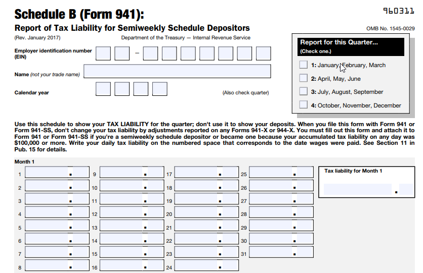 Schedule B (Form 941)